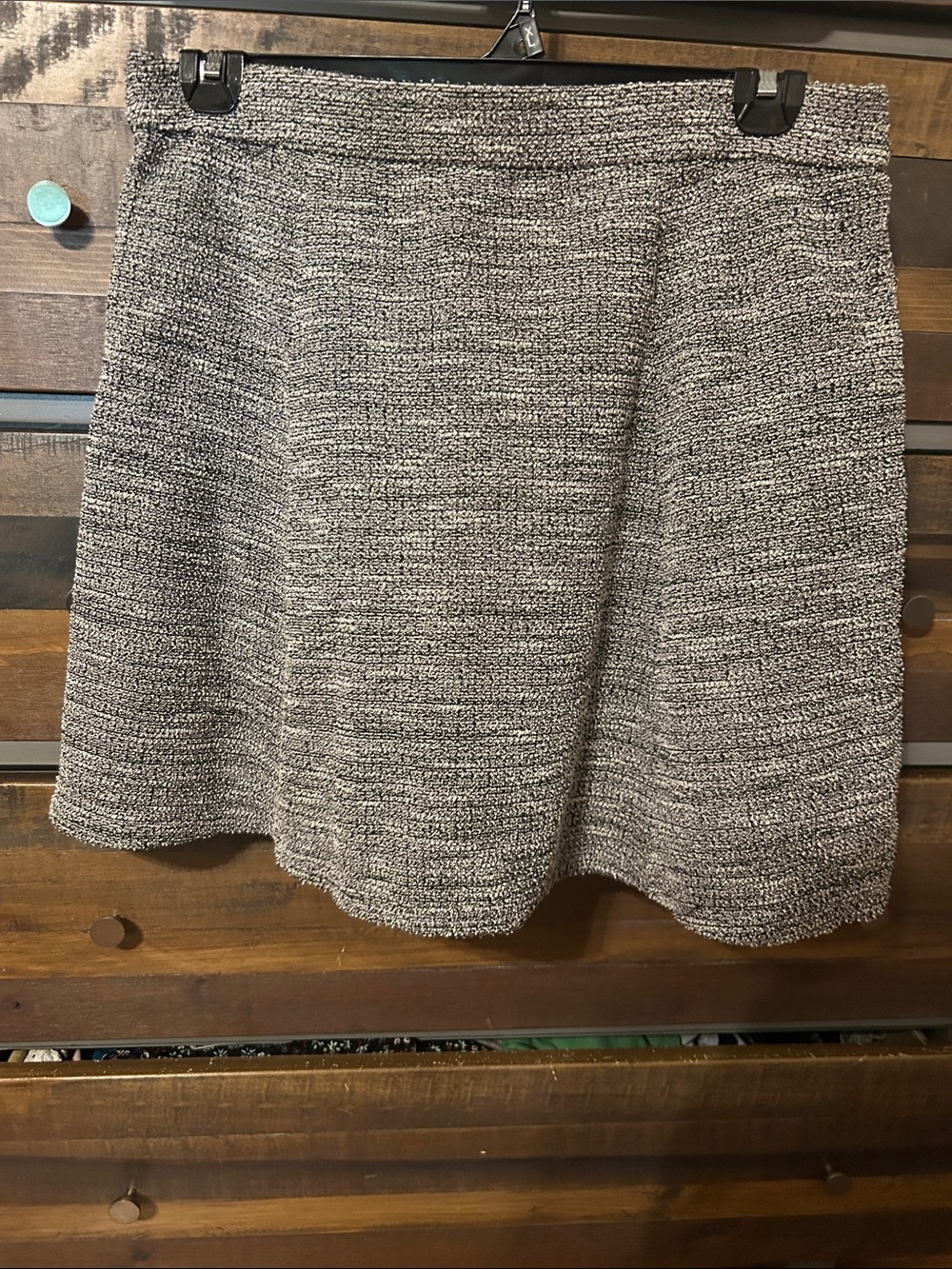LOFT Gray Tweed A-Line Skirt